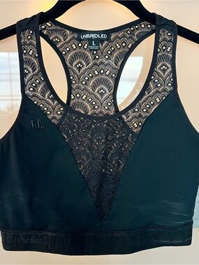 Lace Racerback Bralette - Black